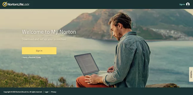 Norton webpage